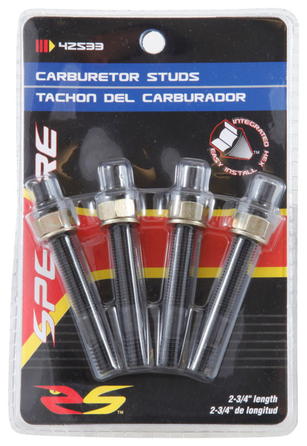Spectre Carburetor Stud Kit w/Hardware 2-1/2in. Spectre Carburetor Stud Kit w/Hardware 2-1/2in.