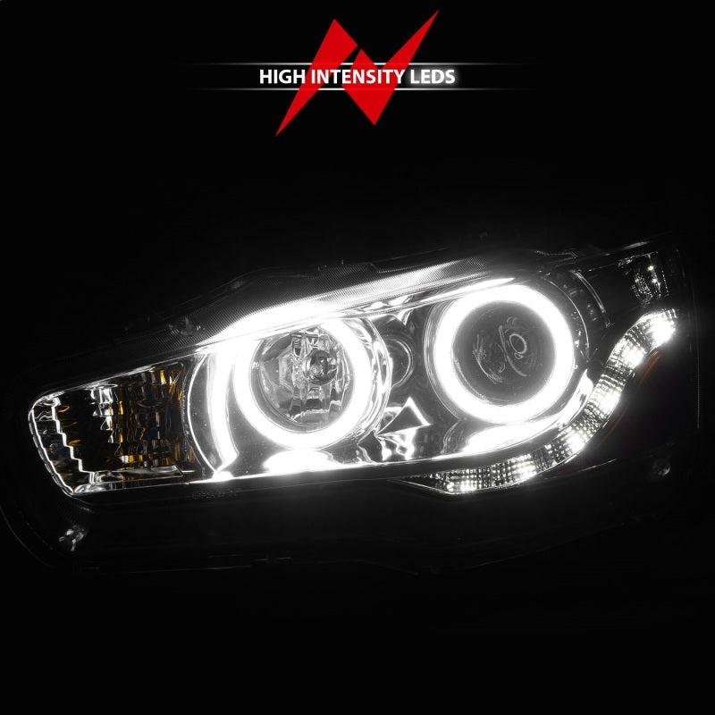 ANZO 2008-2015 Mitsubishi Lancer Projector Headlights w/ Halo Chrome (CCFL) ANZO 2008-2015 Mitsubishi Lancer Projector Headlights w/ Halo Chrome (CCFL)