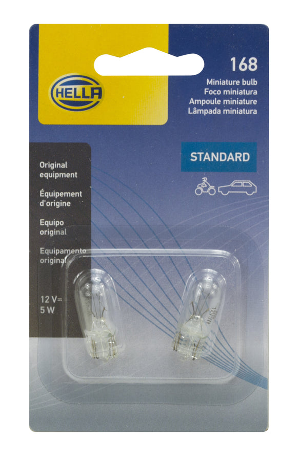 Hella Bulb 168 12V 5W 3Cp W21X95D T325 (2) Hella Bulb 168 12V 5W 3Cp W21X95D T325 (2)