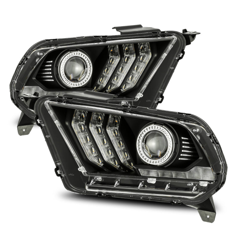 AlphaRex 10-12 Ford Mustang PRO-Series Projector Headlights Plank Style Black w/Top/Bottom DRL AlphaRex 10-12 Ford Mustang PRO-Series Projector Headlights Plank Style Black w/Top/Bottom DRL