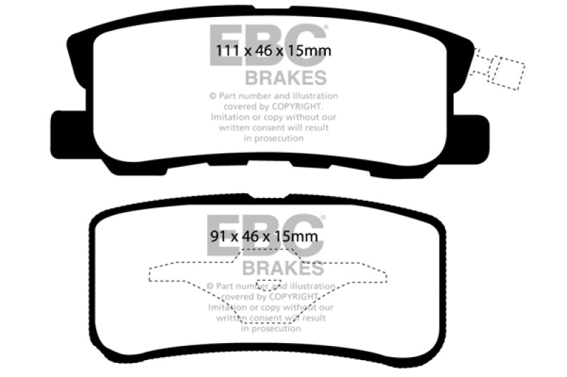EBC 11-14 Chrysler 200 3.6 Greenstuff Rear Brake Pads EBC 11-14 Chrysler 200 3.6 Greenstuff Rear Brake Pads