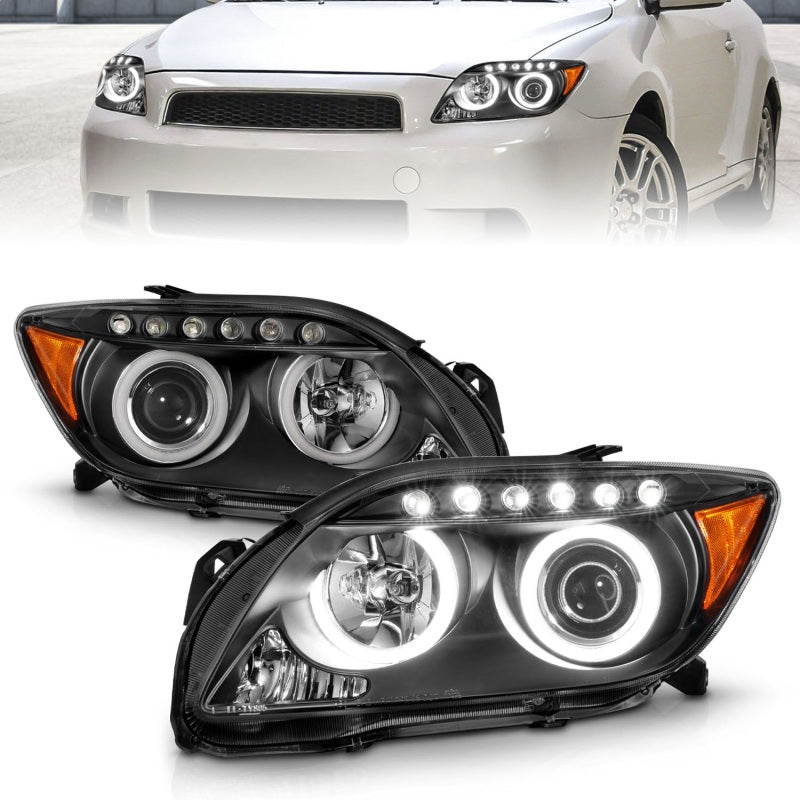 ANZO 2005-2010 Scion Tc Projector Headlights w/ Halo Black (CCFL) ANZO 2005-2010 Scion Tc Projector Headlights w/ Halo Black (CCFL)
