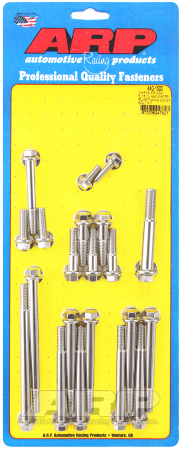 ARP Chrysler Hemi 5.7/6.1L Stainless Steel Hex Water Pump/Timing Cover Bolt Kit ARP Chrysler Hemi 5.7/6.1L Stainless Steel Hex Water Pump/Timing Cover Bolt Kit