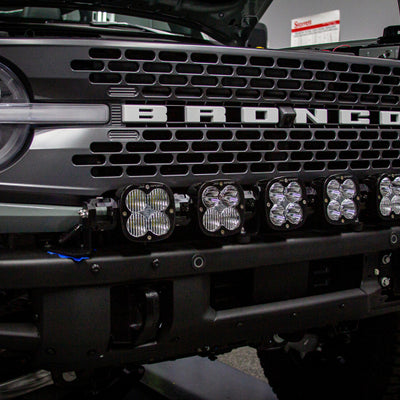 Baja Designs 2021+ Ford Bronco 6 XL Linkable Light Bar Kit Plastic Bumper Mount w/Upfitter