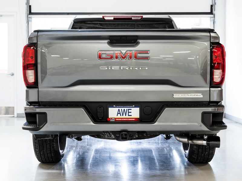 AWE Tuning 4th Gen GM 1500 5.3L 0FG Catback Dual Side Exit (Flat Bumper) - Diamond Tips AWE Tuning 4th Gen GM 1500 5.3L 0FG Catback Dual Side Exit (Flat Bumper) - Diamond Tips