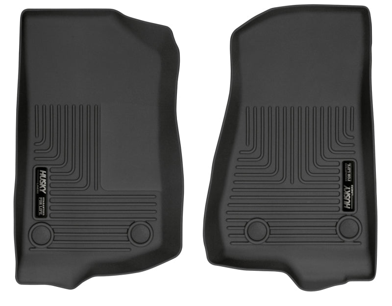 Husky Liners 19-24 Jeep Wrangler JL/JLU WeatherBeater Front Row Black Floor Liners Husky Liners 19-24 Jeep Wrangler JL/JLU WeatherBeater Front Row Black Floor Liners