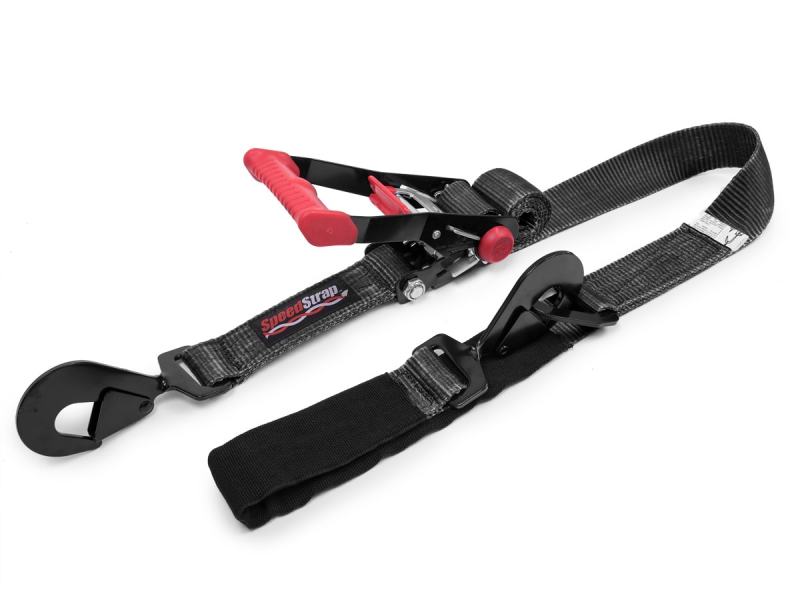 SpeedStrap 2In x 8Ft Ratchet Tie Down w/ Twisted Snap Hooks & Axle Strap Combo - Black SpeedStrap 2In x 8Ft Ratchet Tie Down w/ Twisted Snap Hooks & Axle Strap Combo - Black