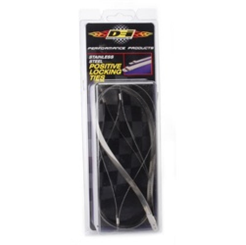 DEI Stainless Steel Positive Locking Tie 1/2in (12mm) x 14in - 4 per pack DEI Stainless Steel Positive Locking Tie 1/2in (12mm) x 14in - 4 per pack