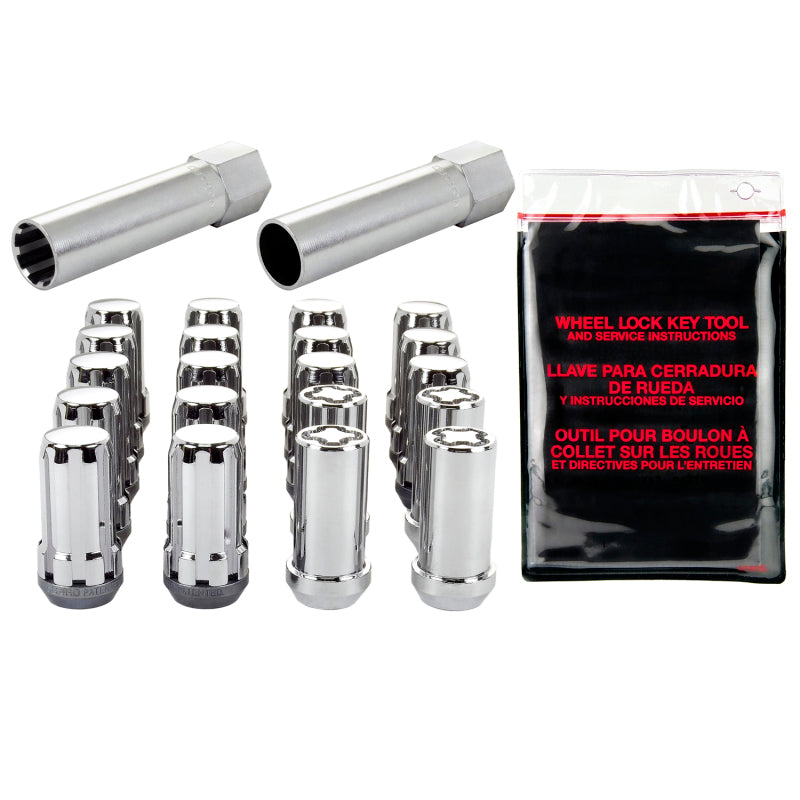McGard SplineDrive Tuner 5 Lug Install Kit w/Locks & Tool (Cone) 1/2-20 / 13/16 Hex - Chrome McGard SplineDrive Tuner 5 Lug Install Kit w/Locks & Tool (Cone) 1/2-20 / 13/16 Hex - Chrome