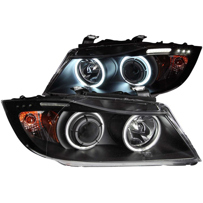 ANZO 2006-2008 BMW 3 Series E90-E91 Projector Headlights w/ Halo w/ LED Bar Black (CCFL) ANZO 2006-2008 BMW 3 Series E90-E91 Projector Headlights w/ Halo w/ LED Bar Black (CCFL)