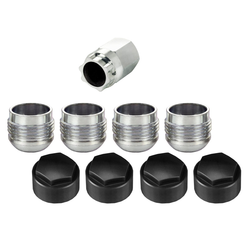 McGard Wheel Lock Nut Set - 4pk. (Under Hub Cap / Radius Seat) M14X1.5 / 19mm Hex / .890in. L w/Caps McGard Wheel Lock Nut Set - 4pk. (Under Hub Cap / Radius Seat) M14X1.5 / 19mm Hex / .890in. L w/Caps