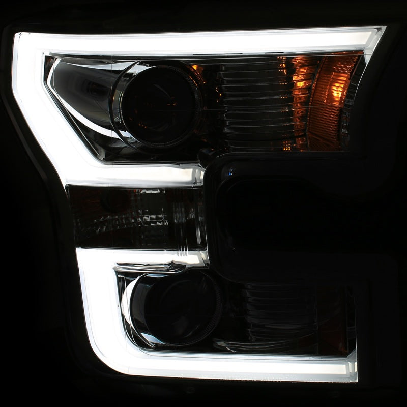 ANZO 2015-2017 Ford F-150 Projector Headlights w/ Plank Style Switchback Chrome w/ Amber ANZO 2015-2017 Ford F-150 Projector Headlights w/ Plank Style Switchback Chrome w/ Amber