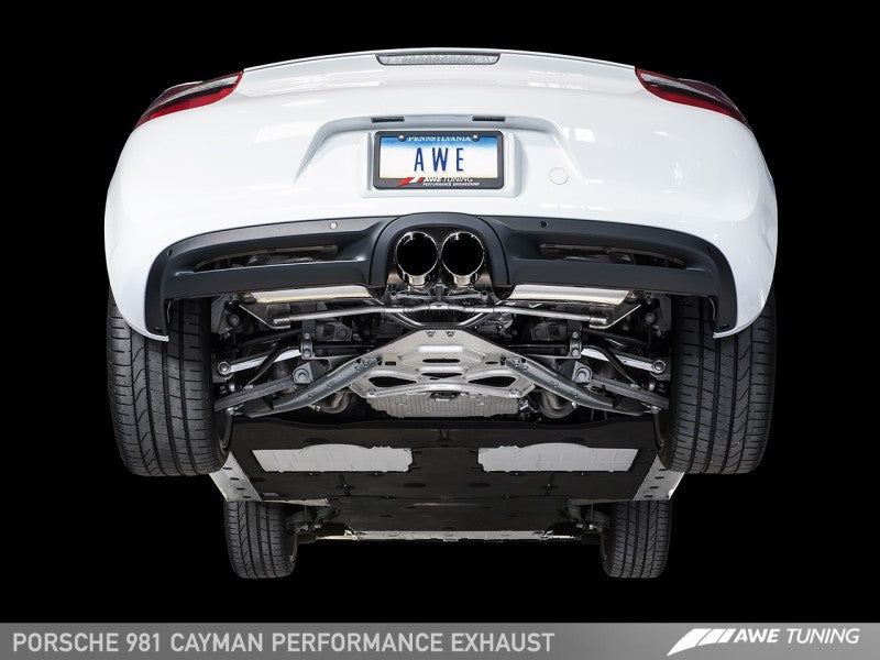 AWE Tuning Porsche 981 Performance Exhaust System - w/Diamond Black Tips AWE Tuning Porsche 981 Performance Exhaust System - w/Diamond Black Tips