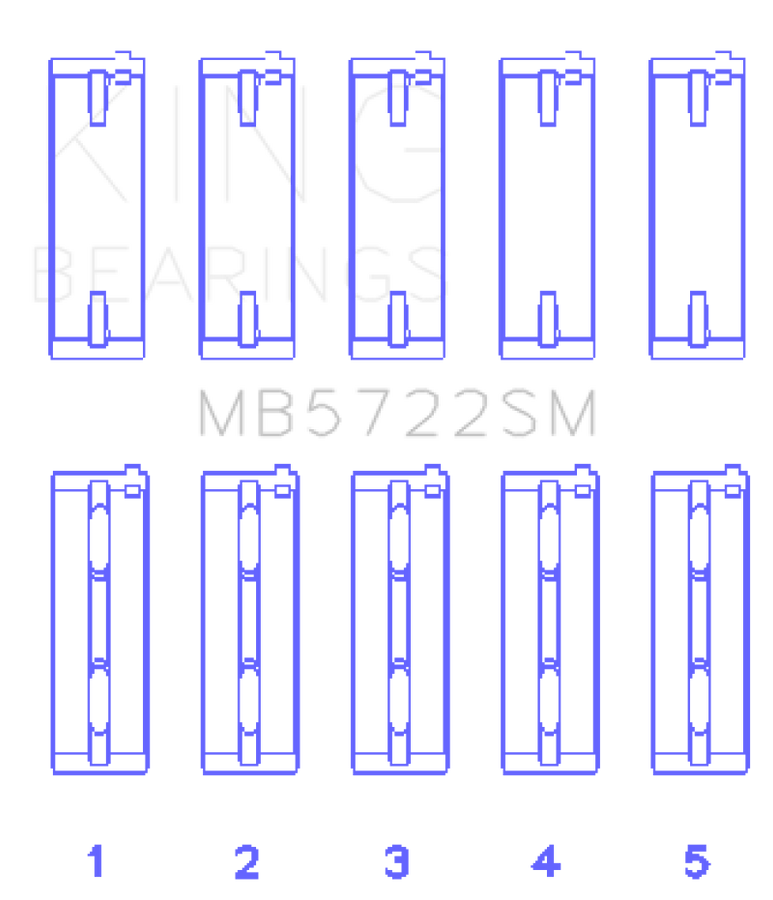 King Engine Bearings Mitsubishi 2007+ 4B11T Turbo EVO X (Size +0.25mm) Crankshaft Main Bearing Set King Engine Bearings Mitsubishi 2007+ 4B11T Turbo EVO X (Size +0.25mm) Crankshaft Main Bearing Set