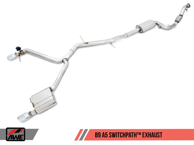 AWE Tuning Audi B9 A5 SwitchPath Exhaust Dual Outlet - Chrome Silver Tips (Includes DP and Remote) AWE Tuning Audi B9 A5 SwitchPath Exhaust Dual Outlet - Chrome Silver Tips (Includes DP and Remote)
