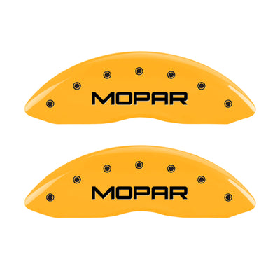 MGP 4 Caliper Covers Engraved Front & Rear Mopar Yellow Finish Black Char 2005 Chrysler Crossfire