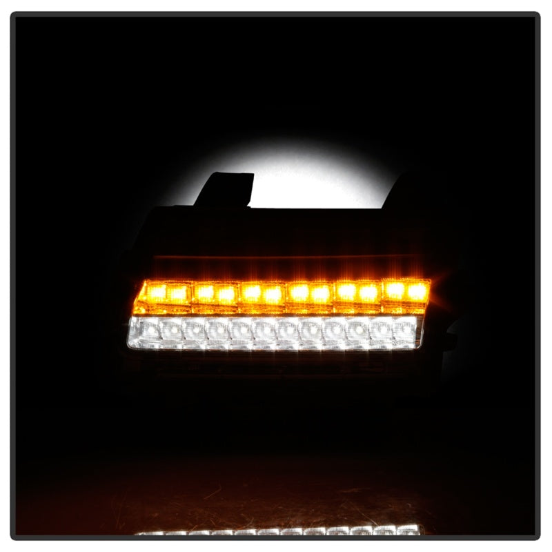 Spyder Jeep Wrangler 2018-2019 (Halogen Model Only) LED Front Bumper Lights - Seq. Signal - Chrome Spyder Jeep Wrangler 2018-2019 (Halogen Model Only) LED Front Bumper Lights - Seq. Signal - Chrome
