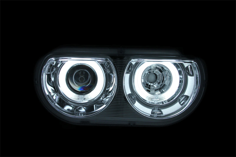 ANZO 2008-2014 Dodge Challenger Projector Headlights w/ Halo Chrome (CCFL) ANZO 2008-2014 Dodge Challenger Projector Headlights w/ Halo Chrome (CCFL)
