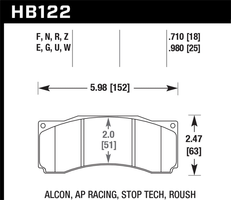 Hawk Stoptech ST-60 Caliper DTC-60 Race Brake Pads Hawk Stoptech ST-60 Caliper DTC-60 Race Brake Pads