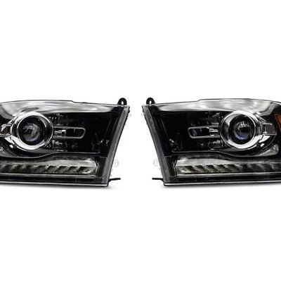 Raxiom 09-18 Dodge RAM 1500 LED Halo Headlights w/Switchback Turn Signals- Blk Housing (Clear Lens)