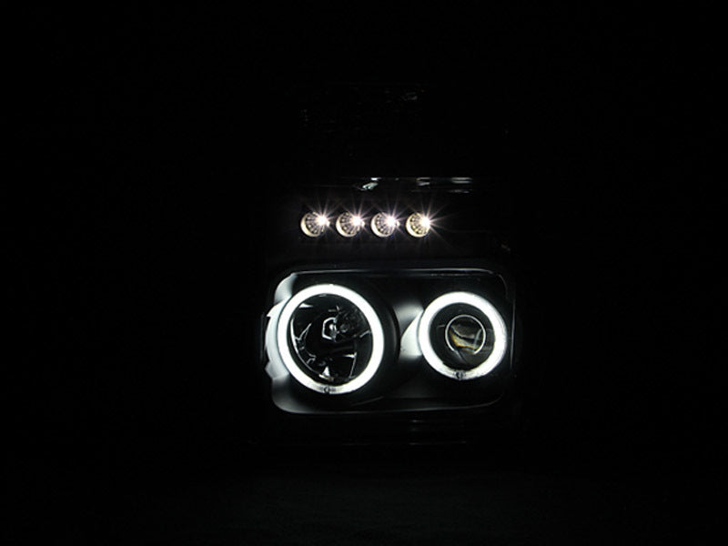 ANZO 2008-2010 Ford F-250 Projector Headlights w/ Halo Black (CCFL) ANZO 2008-2010 Ford F-250 Projector Headlights w/ Halo Black (CCFL)