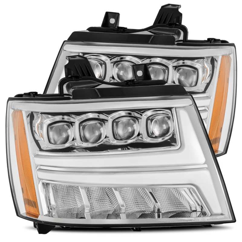 AlphaRex 07-13 Chevy Avalanche NOVA LED Proj Headlights Plank Style Design Chrome w/Activ Light/DRL AlphaRex 07-13 Chevy Avalanche NOVA LED Proj Headlights Plank Style Design Chrome w/Activ Light/DRL