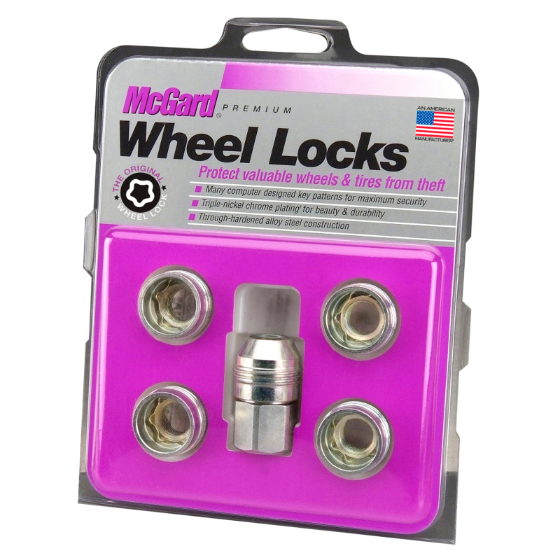McGard Wheel Lock Nut Set - 5pk. (Under Hub Cap / Cone Seat) M14X.5 / 22mm Hex / .893in. L. - Silver McGard Wheel Lock Nut Set - 5pk. (Under Hub Cap / Cone Seat) M14X.5 / 22mm Hex / .893in. L. - Silver