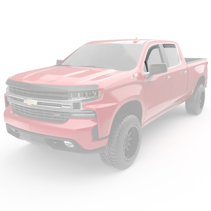 EGR 2019 Chevy 1500 Crew Cab In-Channel Window Visors - Dark Smoke EGR 2019 Chevy 1500 Crew Cab In-Channel Window Visors - Dark Smoke