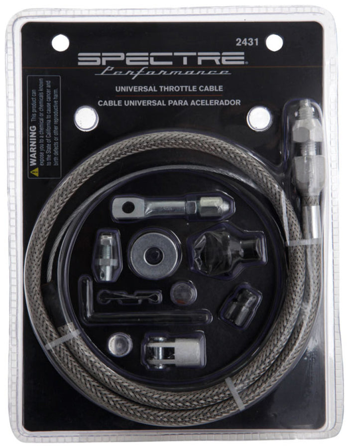 Spectre Throttle Cable w/Braided SS Housing - 3ft. Spectre Throttle Cable w/Braided SS Housing - 3ft.