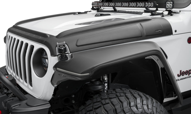 Bushwacker 07-18 Jeep Wrangler JK/JKU Trail Armor Hood Armor (3pc Set) - Tex. Black Bushwacker 07-18 Jeep Wrangler JK/JKU Trail Armor Hood Armor (3pc Set) - Tex. Black