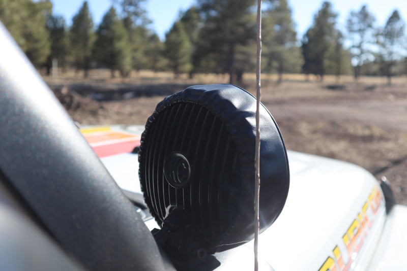 KC HiLiTES 6in. Round Soft Cover (Pair) - Black w/Yellow KC Logo KC HiLiTES 6in. Round Soft Cover (Pair) - Black w/Yellow KC Logo