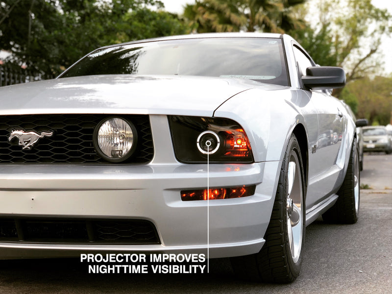 Raxiom 05-09 Ford Mustang Halogen 2010 Style LED Halo Headlights-Blk Hsng(Clear Lens/Excludes GT500) Raxiom 05-09 Ford Mustang Halogen 2010 Style LED Halo Headlights-Blk Hsng(Clear Lens/Excludes GT500)
