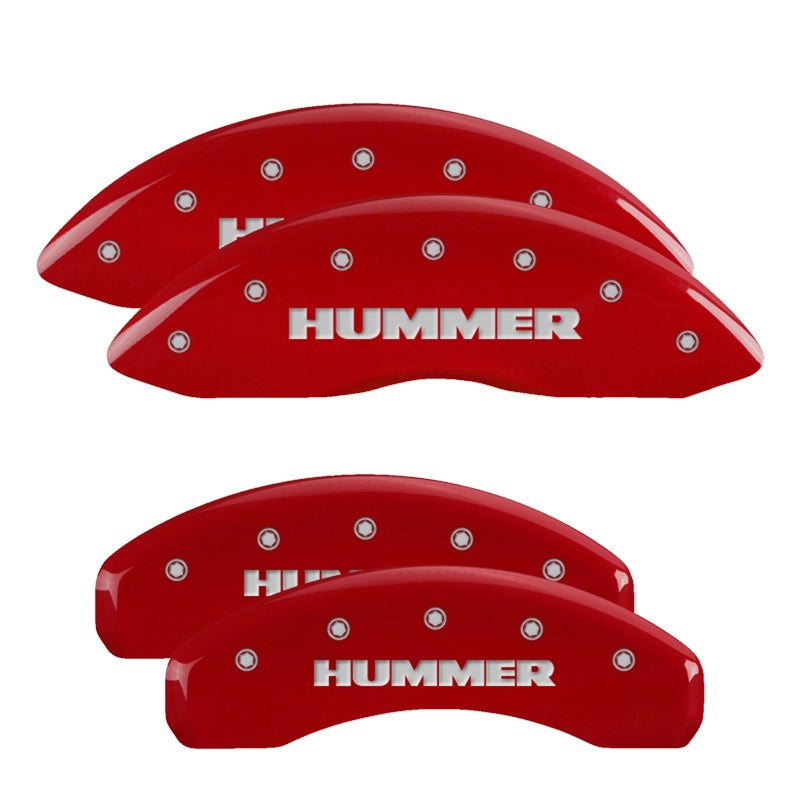 MGP 4 Caliper Covers Engraved Front & Rear Hummer Red finish silver ch MGP 4 Caliper Covers Engraved Front & Rear Hummer Red finish silver ch