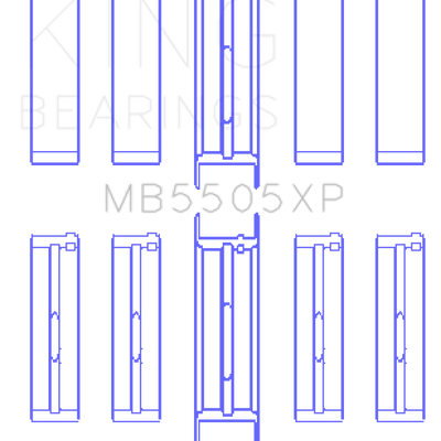 King Engine Bearings Ford V8 351ci 5.8L 400ci 6.6L 16V (Size STD) Performance Main Bearing Set