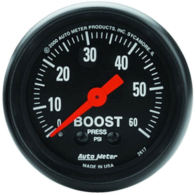 Autometer Z Series 52mm 0-60 PSI Mechanical Boost Gauge