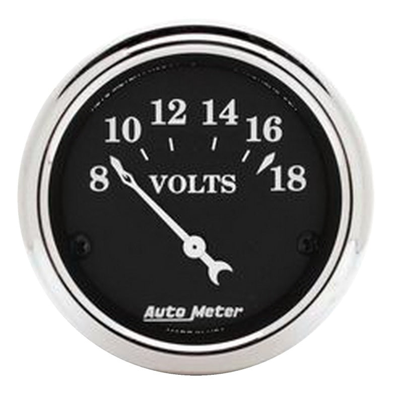Autometer 2 1/16in 18V Electric Old Tyme Black Voltmeter Autometer 2 1/16in 18V Electric Old Tyme Black Voltmeter