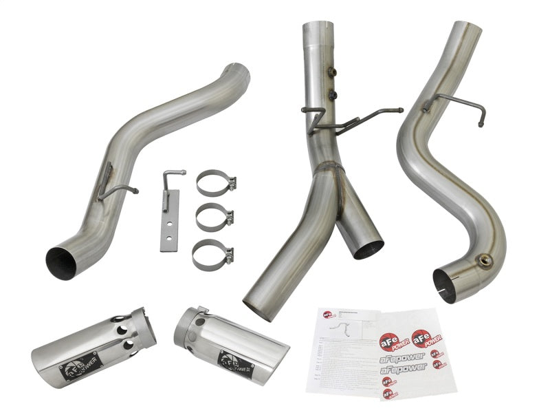 aFe ATLAS 4in DPF-Back Alum Steel Exhaust System w/Dual Exit Polished Tip 2017 GM Duramax 6.6L (td) aFe ATLAS 4in DPF-Back Alum Steel Exhaust System w/Dual Exit Polished Tip 2017 GM Duramax 6.6L (td)
