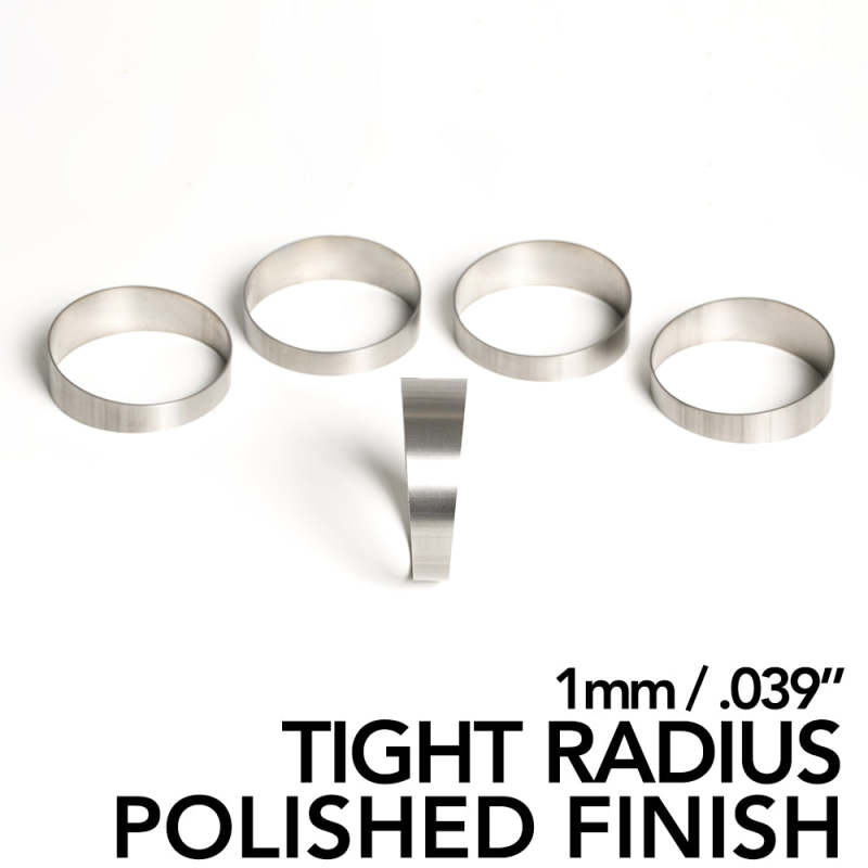 Ticon Industries 4in Diameter 1D Tight Radius 1mm/.039in Polished Titanium Pie Cut - 5pk Ticon Industries 4in Diameter 1D Tight Radius 1mm/.039in Polished Titanium Pie Cut - 5pk