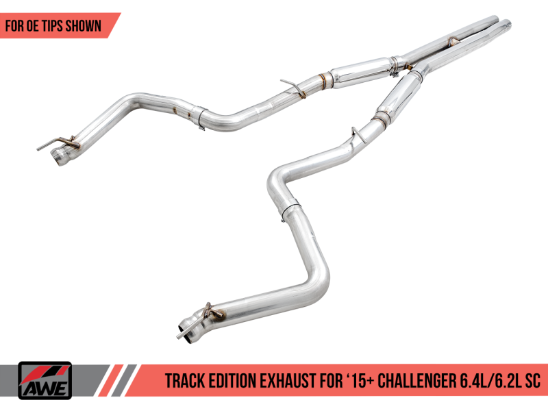 AWE Tuning 2015+ Dodge Challenger 6.4L/6.2L Supercharged Track Edition Exhaust - Use Stock Tips AWE Tuning 2015+ Dodge Challenger 6.4L/6.2L Supercharged Track Edition Exhaust - Use Stock Tips