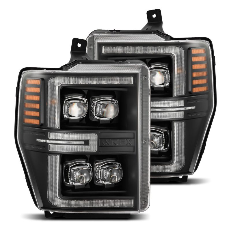 AlphaRex 08-10 Ford F250-550 NOVA-Series LED Projector Headlights Black w/Activ Light/Seq Signal AlphaRex 08-10 Ford F250-550 NOVA-Series LED Projector Headlights Black w/Activ Light/Seq Signal