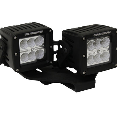 Go Rhino 18-20 Jeep Wrangler JL/JLU/Gladiator JT Light Mount - Two 3in Cubes