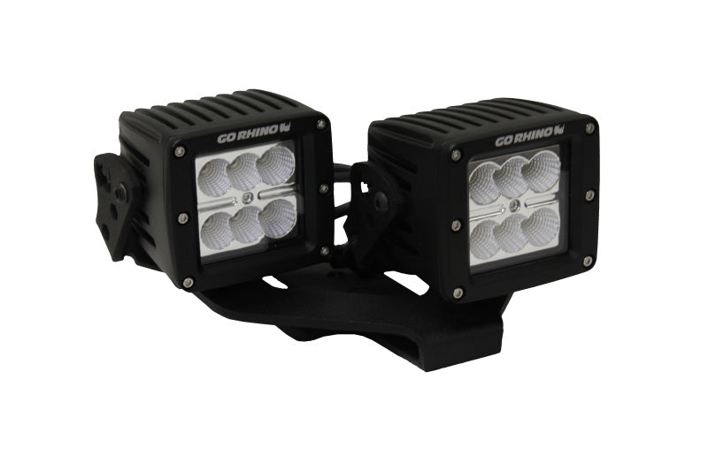 Go Rhino 18-20 Jeep Wrangler JL/JLU/Gladiator JT Light Mount - Two 3in Cubes Go Rhino 18-20 Jeep Wrangler JL/JLU/Gladiator JT Light Mount - Two 3in Cubes