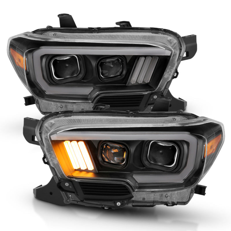 ANZO 2016-2017 Toyota Tacoma Projector Headlights w/ Plank Style Design Black/Amber w/ DRL ANZO 2016-2017 Toyota Tacoma Projector Headlights w/ Plank Style Design Black/Amber w/ DRL
