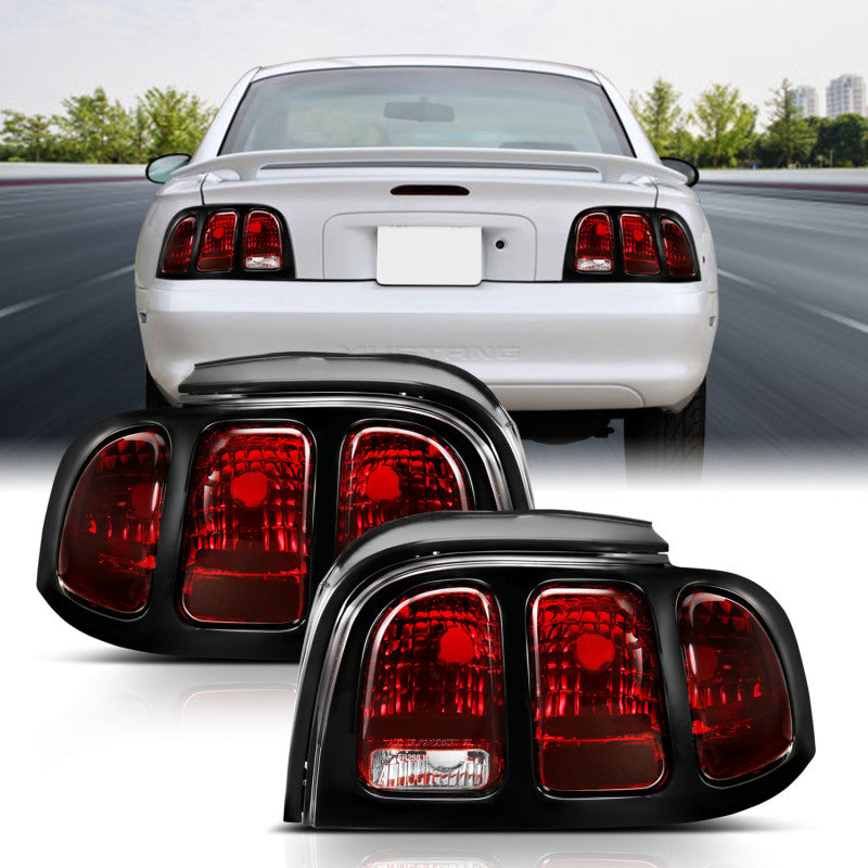 ANZO 1994-1998 Ford Mustang Taillight Dark Red Lens (OE Style) ANZO 1994-1998 Ford Mustang Taillight Dark Red Lens (OE Style)