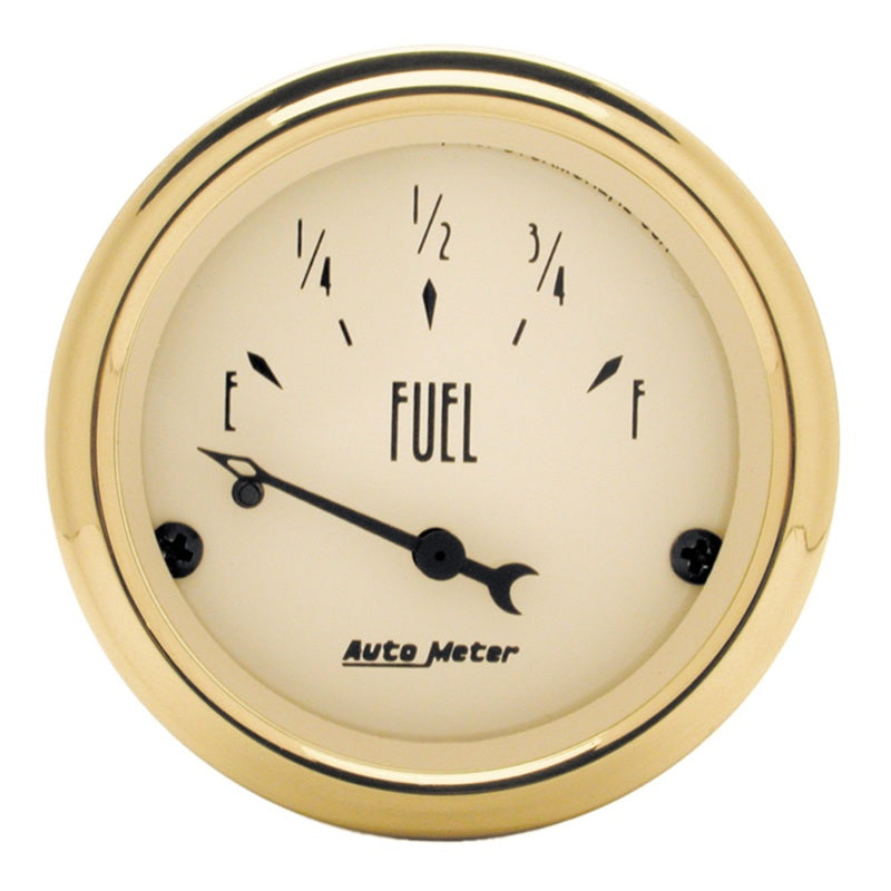 AutoMeter Gauge Fuel Level 2-1/16in. 0 Ohm(e) to 30 Ohm(f) Elec Golden Oldies AutoMeter Gauge Fuel Level 2-1/16in. 0 Ohm(e) to 30 Ohm(f) Elec Golden Oldies