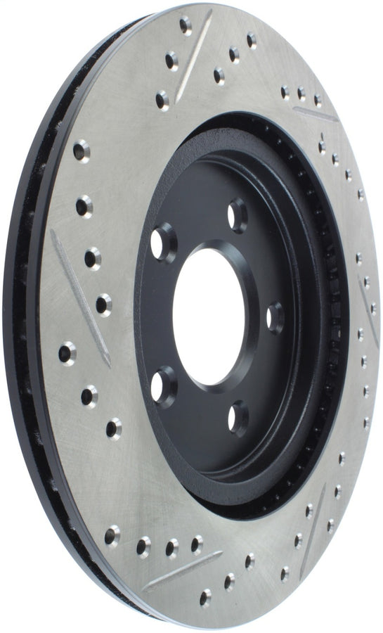 StopTech 05-10 Ford Mustang Slotted & Drilled Left Rear Rotor StopTech 05-10 Ford Mustang Slotted & Drilled Left Rear Rotor