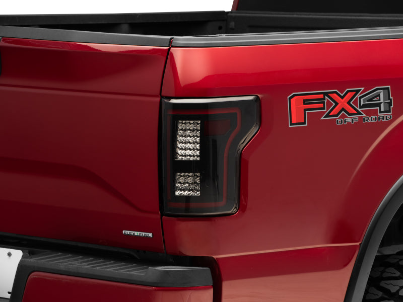 Raxiom 15-17 Ford F-150 w/Non-BLIS LED Tail Lights Sequential Turn Signals- Blk Hsng (Smoked Lens) Raxiom 15-17 Ford F-150 w/Non-BLIS LED Tail Lights Sequential Turn Signals- Blk Hsng (Smoked Lens)