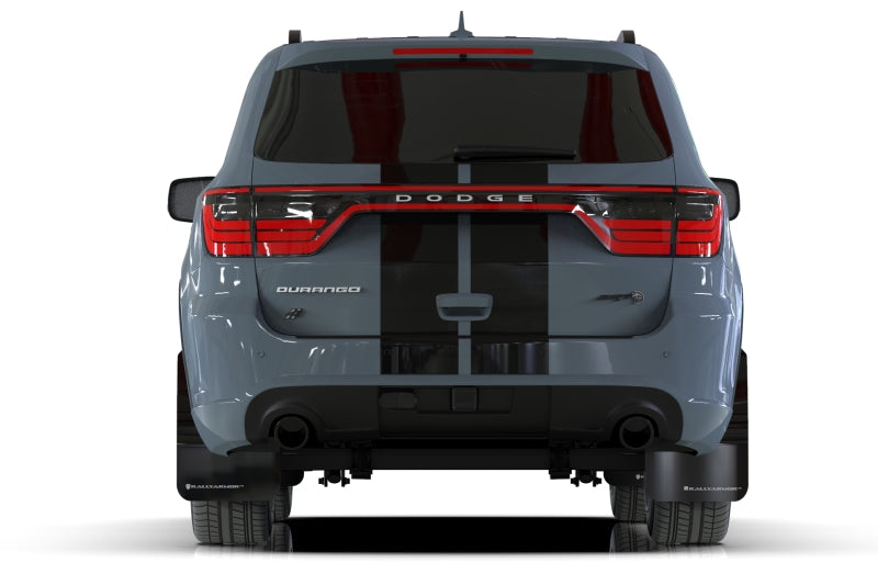 Rally Armor 16-25 Dodge Durango GT/Hellcat/RT/SRT 392/SXT Black UR Mud Flap White Logo Rally Armor 16-25 Dodge Durango GT/Hellcat/RT/SRT 392/SXT Black UR Mud Flap White Logo