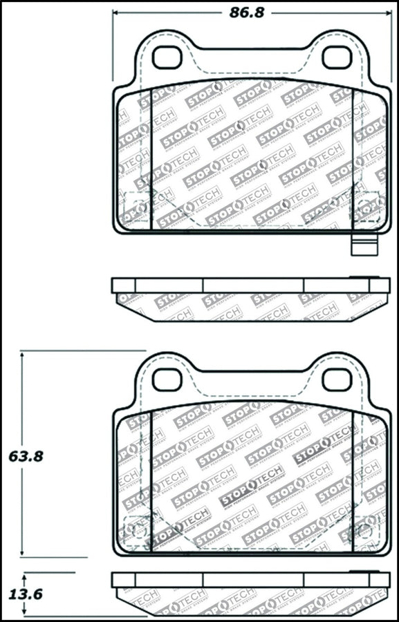 StopTech Performance 08+ Mitsubishi Evolution X Rear Brake Pads StopTech Performance 08+ Mitsubishi Evolution X Rear Brake Pads