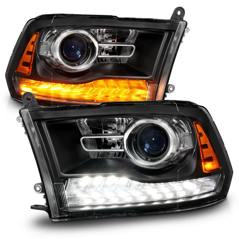ANZO 09-18 Dodge Ram 1500/2500/3500 LED Plank Style Headlights Switchback + Sequential - Matte Black ANZO 09-18 Dodge Ram 1500/2500/3500 LED Plank Style Headlights Switchback + Sequential - Matte Black